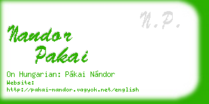nandor pakai business card